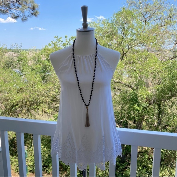 Boho Buddha Black Gold Beaded Tassel Necklace Long - Picture 5 of 8